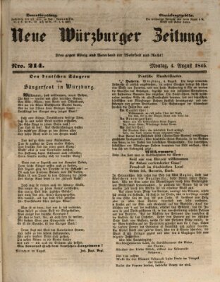 Neue Würzburger Zeitung Montag 4. August 1845