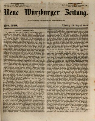 Neue Würzburger Zeitung Dienstag 19. August 1845