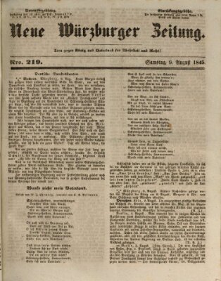 Neue Würzburger Zeitung Samstag 9. August 1845