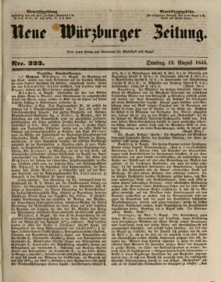 Neue Würzburger Zeitung Dienstag 12. August 1845