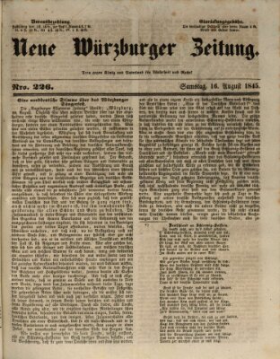 Neue Würzburger Zeitung Samstag 16. August 1845