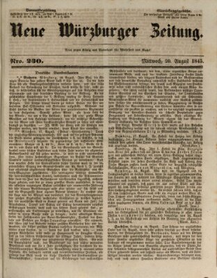 Neue Würzburger Zeitung Mittwoch 20. August 1845