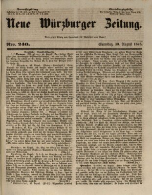 Neue Würzburger Zeitung Samstag 30. August 1845