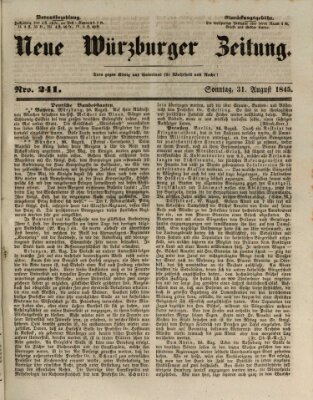 Neue Würzburger Zeitung Sonntag 31. August 1845