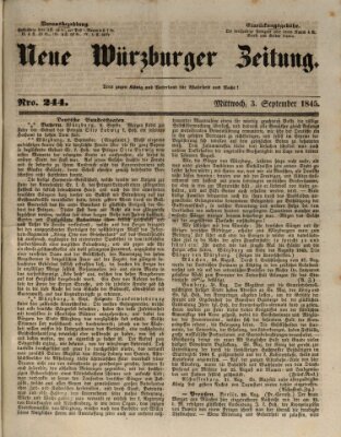 Neue Würzburger Zeitung Mittwoch 3. September 1845