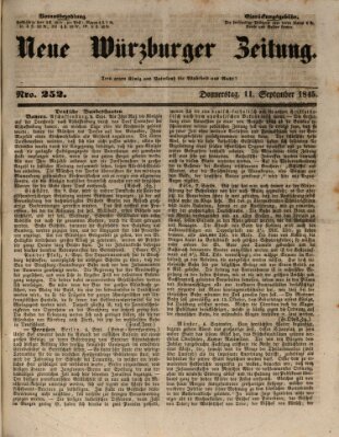 Neue Würzburger Zeitung Donnerstag 11. September 1845