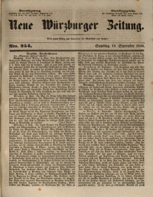 Neue Würzburger Zeitung Samstag 13. September 1845