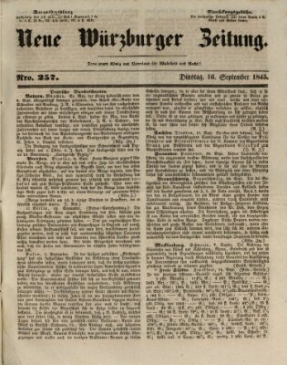 Neue Würzburger Zeitung Dienstag 16. September 1845