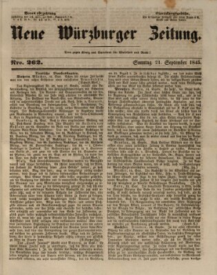 Neue Würzburger Zeitung Sonntag 21. September 1845