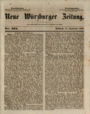 Neue Würzburger Zeitung Mittwoch 24. September 1845