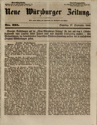 Neue Würzburger Zeitung Samstag 27. September 1845