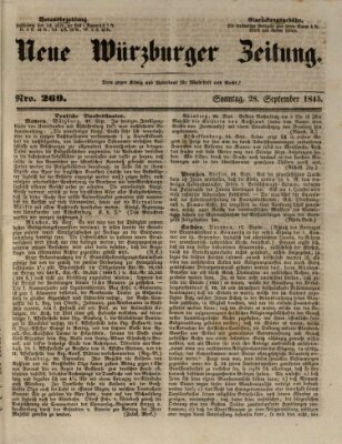 Neue Würzburger Zeitung Sonntag 28. September 1845