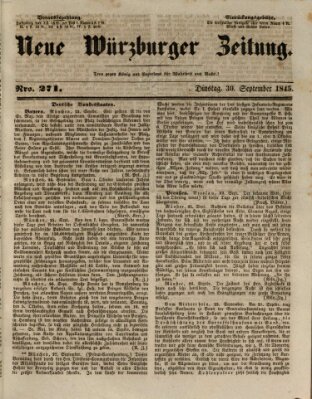 Neue Würzburger Zeitung Dienstag 30. September 1845