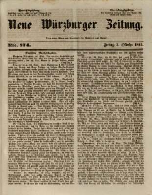 Neue Würzburger Zeitung Freitag 3. Oktober 1845