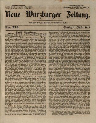 Neue Würzburger Zeitung Sonntag 5. Oktober 1845