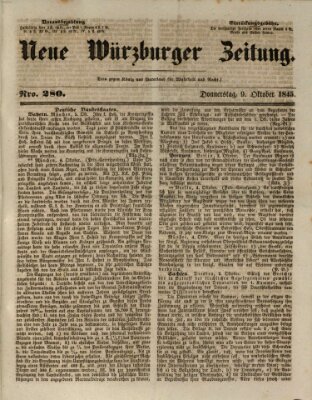 Neue Würzburger Zeitung Donnerstag 9. Oktober 1845