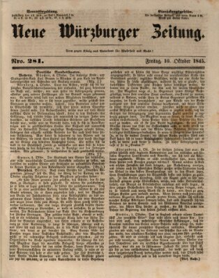 Neue Würzburger Zeitung Freitag 10. Oktober 1845