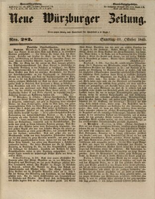 Neue Würzburger Zeitung Samstag 11. Oktober 1845