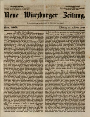 Neue Würzburger Zeitung Dienstag 14. Oktober 1845