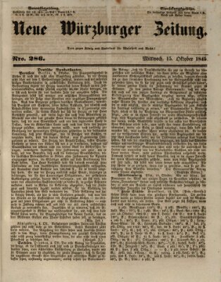 Neue Würzburger Zeitung Mittwoch 15. Oktober 1845