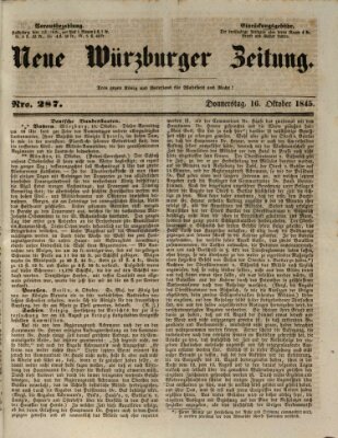 Neue Würzburger Zeitung Donnerstag 16. Oktober 1845