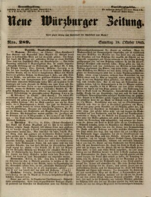 Neue Würzburger Zeitung Samstag 18. Oktober 1845