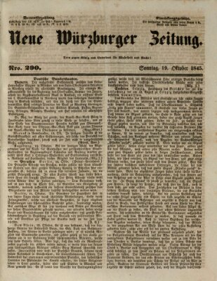 Neue Würzburger Zeitung Sonntag 19. Oktober 1845