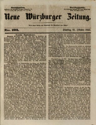 Neue Würzburger Zeitung Dienstag 21. Oktober 1845