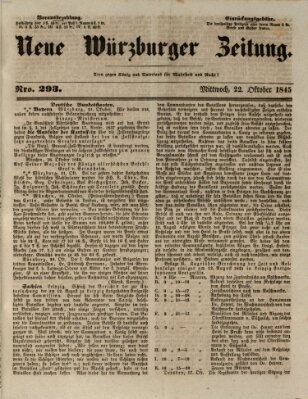 Neue Würzburger Zeitung Mittwoch 22. Oktober 1845