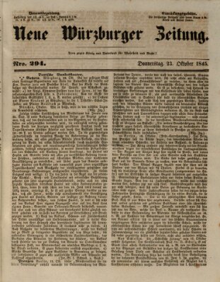 Neue Würzburger Zeitung Donnerstag 23. Oktober 1845