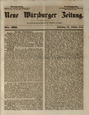 Neue Würzburger Zeitung Samstag 25. Oktober 1845