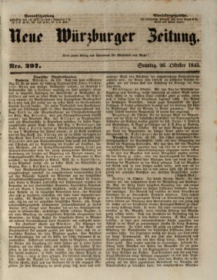 Neue Würzburger Zeitung Sonntag 26. Oktober 1845