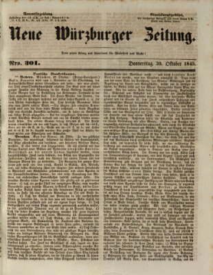 Neue Würzburger Zeitung Donnerstag 30. Oktober 1845