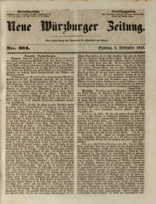 Neue Würzburger Zeitung Sonntag 2. November 1845