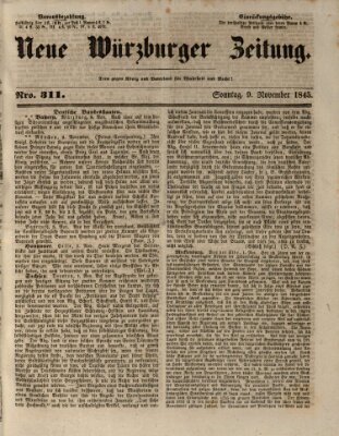 Neue Würzburger Zeitung Sonntag 9. November 1845