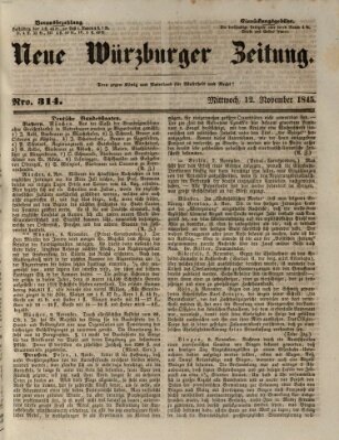 Neue Würzburger Zeitung Mittwoch 12. November 1845