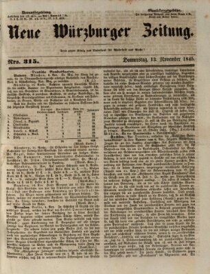 Neue Würzburger Zeitung Donnerstag 13. November 1845