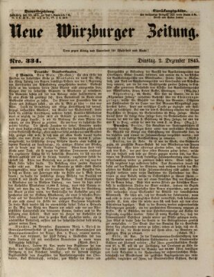 Neue Würzburger Zeitung Dienstag 2. Dezember 1845