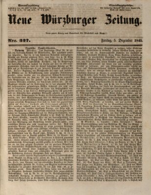 Neue Würzburger Zeitung Freitag 5. Dezember 1845