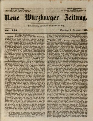 Neue Würzburger Zeitung Samstag 6. Dezember 1845