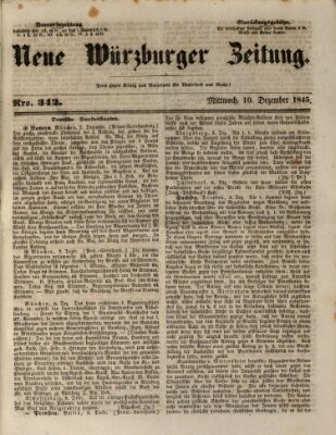 Neue Würzburger Zeitung Mittwoch 10. Dezember 1845