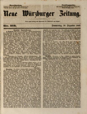 Neue Würzburger Zeitung Donnerstag 11. Dezember 1845