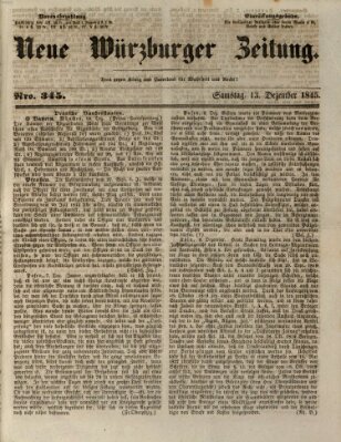 Neue Würzburger Zeitung Samstag 13. Dezember 1845