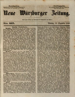 Neue Würzburger Zeitung Montag 15. Dezember 1845