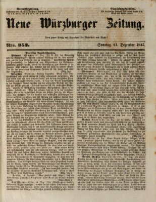 Neue Würzburger Zeitung Sonntag 21. Dezember 1845