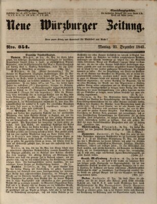 Neue Würzburger Zeitung Montag 22. Dezember 1845