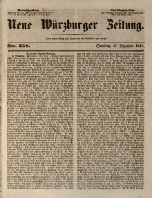 Neue Würzburger Zeitung Samstag 27. Dezember 1845