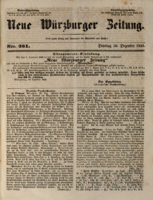 Neue Würzburger Zeitung Dienstag 30. Dezember 1845