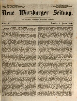 Neue Würzburger Zeitung Dienstag 6. Januar 1846