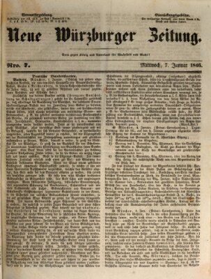 Neue Würzburger Zeitung Mittwoch 7. Januar 1846